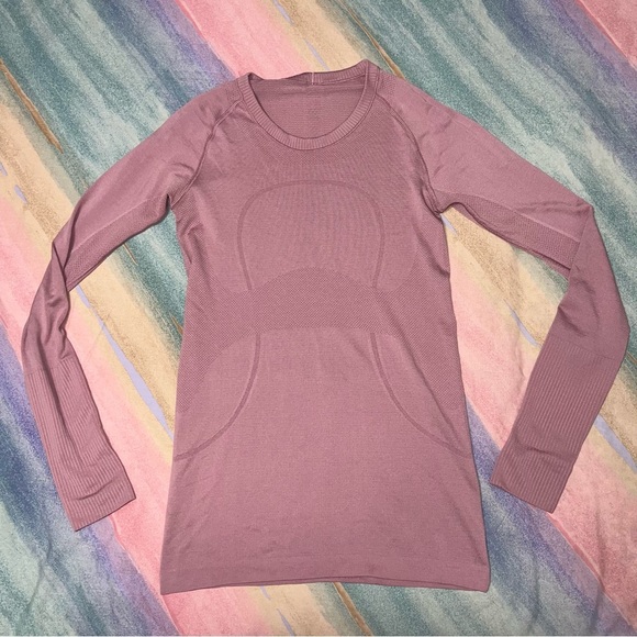 Lululemon Swiftly Tech Long Sleeve Crew Misty Merlot size 8 - Picture 3 of 9